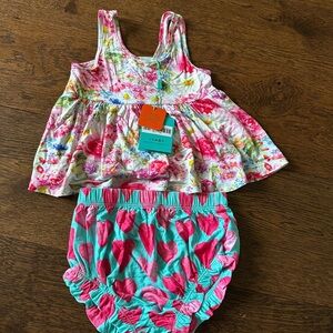 Posh peanut Alice Queen of hearts bummies two piece tank top